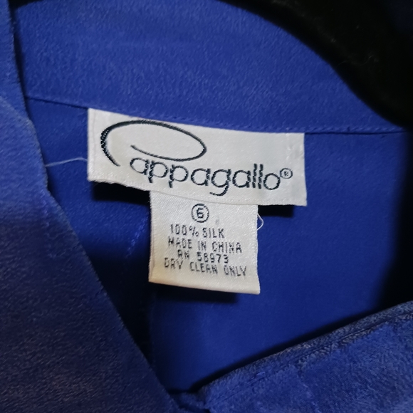 100% Silk Dress Blue Button Down Size 6 Pockets Midi - Picture 11 of 11